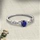 2 - Kiara 0.80 ctw Blue Sapphire Oval Shape (6x4 mm) Solitaire Plus accented Natural Diamond Engagement Ring 
