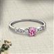 2 - Kiara 0.80 ctw Pink Sapphire Oval Shape (6x4 mm) Solitaire Plus accented Natural Diamond Engagement Ring 