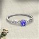 2 - Kiara 0.70 ctw Tanzanite Oval Shape (6x4 mm) Solitaire Plus accented Natural Diamond Engagement Ring 