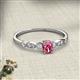 2 - Kiara 0.70 ctw Pink Tourmaline Oval Shape (6x4 mm) Solitaire Plus accented Natural Diamond Engagement Ring 