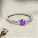 2 - Kiara 0.64 ctw Amethyst Oval Shape (6x4 mm) Solitaire Plus accented Natural Diamond Engagement Ring 