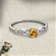 2 - Kiara 0.64 ctw Citrine Oval Shape (6x4 mm) Solitaire Plus accented Natural Diamond Engagement Ring 