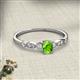 2 - Kiara 0.75 ctw Peridot Oval Shape (6x4 mm) Solitaire Plus accented Natural Diamond Engagement Ring 