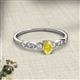 2 - Kiara 0.80 ctw Yellow Sapphire Oval Shape (6x4 mm) Solitaire Plus accented Natural Diamond Engagement Ring 