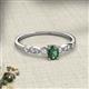 2 - Kiara 0.94 ctw Created Alexandrite Oval Shape (6x4 mm) Solitaire Plus accented Natural Diamond Engagement Ring 