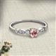 2 - Kiara 0.60 ctw Morganite Oval Shape (6x4 mm) Solitaire Plus accented Natural Diamond Engagement Ring 