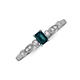 3 - Kiara Desire Emerald Cut London Blue Topaz and Round Lab Grown Diamond Engagement Ring 