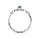4 - Kiara Desire Emerald Cut London Blue Topaz and Round Lab Grown Diamond Engagement Ring 