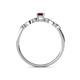 4 - Kiara Desire Emerald Cut Red Garnet and Round Lab Grown Diamond Engagement Ring 