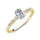 4 - Kiara 0.89 ctw GIA Certified Natural Diamond Oval Shape (7x5 mm) Solitaire Plus accented Natural Diamond Engagement Ring 