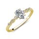 4 - Kiara 1.00 ctw GIA Certified Natural Diamond Pear Shape (7x5 mm) Solitaire Plus accented Natural Diamond Engagement Ring 