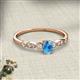 2 - Kiara 0.78 ctw Blue Topaz Oval Shape (6x4 mm) Solitaire Plus accented Natural Diamond Engagement Ring 