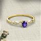 2 - Kiara 0.60 ctw Iolite Oval Shape (6x4 mm) Solitaire Plus accented Natural Diamond Engagement Ring 