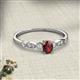 2 - Kiara 0.78 ctw Red Garnet Oval Shape (6x4 mm) Solitaire Plus accented Natural Diamond Engagement Ring 