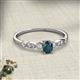 2 - Kiara 0.78 ctw London Blue Topaz Oval Shape (7x5 mm) Solitaire Plus accented Natural Diamond Engagement Ring 