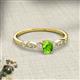 2 - Kiara 0.75 ctw Peridot Oval Shape (7x5 mm) Solitaire Plus accented Natural Diamond Engagement Ring 