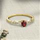 2 - Kiara 0.78 ctw Red Garnet Oval Shape (7x5 mm) Solitaire Plus accented Natural Diamond Engagement Ring 