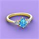 3 - Naomi 2.05 ctw Blue Topaz Pear Shape (9x7 mm) accented Natural Diamond Three Stone Women Engagement Ring 