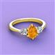 3 - Naomi 1.60 ctw Citrine Pear Shape (9x7 mm) accented Natural Diamond Three Stone Women Engagement Ring 