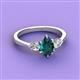 3 - Naomi 2.05 ctw London Blue Topaz Pear Shape (9x7 mm) accented Natural Diamond Three Stone Women Engagement Ring 