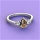 3 - Naomi 1.60 ctw Smoky Quartz Pear Shape (9x7 mm) accented Natural Diamond Three Stone Women Engagement Ring 