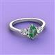 3 - Naomi 2.03 ctw Created Alexandrite Pear Shape (9x7 mm) accented Natural Diamond Three Stone Women Engagement Ring 