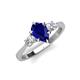 4 - Naomi 2.55 ctw Blue Sapphire Pear Shape (9x7 mm) accented Natural Diamond Three Stone Women Engagement Ring 