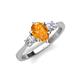 4 - Naomi 1.60 ctw Citrine Pear Shape (9x7 mm) accented Natural Diamond Three Stone Women Engagement Ring 