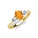 4 - Naomi 1.60 ctw Citrine Pear Shape (9x7 mm) accented Natural Diamond Three Stone Women Engagement Ring 