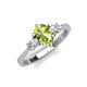 4 - Naomi 1.90 ctw Peridot Pear Shape (9x7 mm) accented Natural Diamond Three Stone Women Engagement Ring 