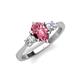4 - Naomi 1.90 ctw Pink Tourmaline Pear Shape (9x7 mm) accented Natural Diamond Three Stone Women Engagement Ring 