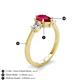 5 - Naomi 2.95 ctw Ruby Pear Shape (9x7 mm) accented Natural Diamond Three Stone Women Engagement Ring 