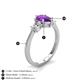5 - Naomi 1.55 ctw Amethyst Pear Shape (9x7 mm) accented Natural Diamond Three Stone Women Engagement Ring 