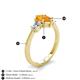 5 - Naomi 1.60 ctw Citrine Pear Shape (9x7 mm) accented Natural Diamond Three Stone Women Engagement Ring 