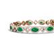 4 - Ivanna 5.76 ctw Emerald Oval shape (6x4 mm) and Round shape Natural Diamond Eternity Tennis Bracelet 