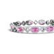 4 - Ivanna 8.18 ctw Pink Sapphire Oval shape (6x4 mm) and Round shape Natural Diamond Eternity Tennis Bracelet 
