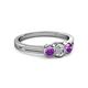 2 - Irina 0.47 ctwLab Grown Diamond With Side Amethyst Three Stone Engagement Ring 