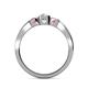 5 - Caron 0.72 ctw Natural GIA Certified Diamond Oval Shape (6x4 mm) and Side Pink Sapphire Three Stone Ring  