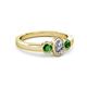 4 - Caron 0.74 ctw Natural GIA Certified Diamond Oval Shape (6x4 mm) and Side Green Garnet Three Stone Ring  