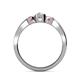 5 - Caron 0.70 ctw Natural GIA Certified Diamond Oval Shape (6x4 mm) and Side Pink Tourmaline Three Stone Ring  