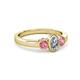 4 - Caron 0.70 ctw Natural GIA Certified Diamond Oval Shape (6x4 mm) and Side Pink Tourmaline Three Stone Ring  