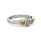 4 - Caron 0.68 ctw Natural GIA Certified Diamond Oval Shape (6x4 mm) and Side Citrine Three Stone Ring  