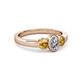 4 - Caron 0.68 ctw Natural GIA Certified Diamond Oval Shape (6x4 mm) and Side Citrine Three Stone Ring  