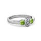 4 - Caron 0.74 ctw Natural GIA Certified Diamond Oval Shape (6x4 mm) and Side Peridot Three Stone Ring  