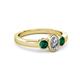 4 - Caron 0.68 ctw Natural GIA Certified Diamond Oval Shape (6x4 mm) and Side Emerald Three Stone Ring  