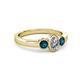 4 - Caron 0.70 ctw Natural GIA Certified Diamond Oval Shape (6x4 mm) and Side Blue Diamond Three Stone Ring  