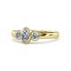 1 - Caron 0.70 ctw Natural GIA Certified Diamond Oval Shape (6x4 mm) and Side Lab Grown Diamond Three Stone Ring  