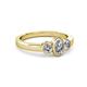 4 - Caron 0.70 ctw Natural GIA Certified Diamond Oval Shape (6x4 mm) and Side Lab Grown Diamond Three Stone Ring  