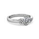 4 - Caron 0.70 ctw Natural GIA Certified Diamond Oval Shape (6x4 mm) with Side Natural Diamond Three Stone Ring  