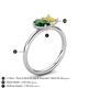 5 - Nadya Pear Shape Lab Created Emerald & Emerald Shape Yellow Sapphire 2 Stone Duo Ring 